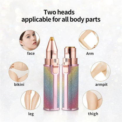 2 In 1 Rechargeable Flawless Eyebrow Hair Remover & Facial Hair Trimmer