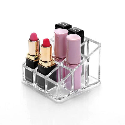 9 Grid Acrylic Makeup Organizer Transparent Storage Box Cosmetic Box