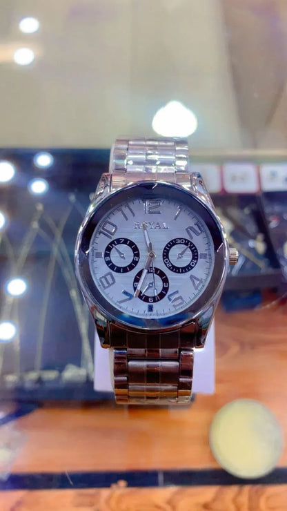Stainless Steel Chronograph Watch for Men Women