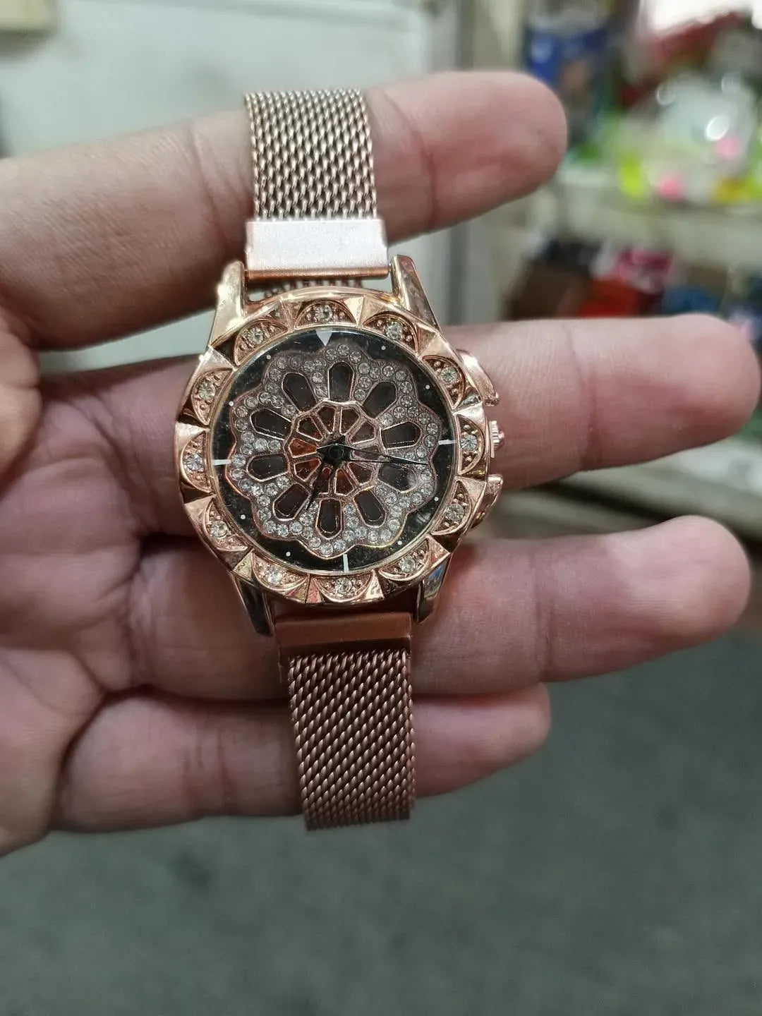 Rose Gold Spinner Watch for Women