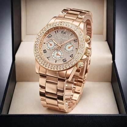 Rose Gold Chronograph Watch for Women