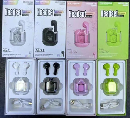 Black Smart Touch Earbuds Bluetooth 5.3 with Voice Assistant