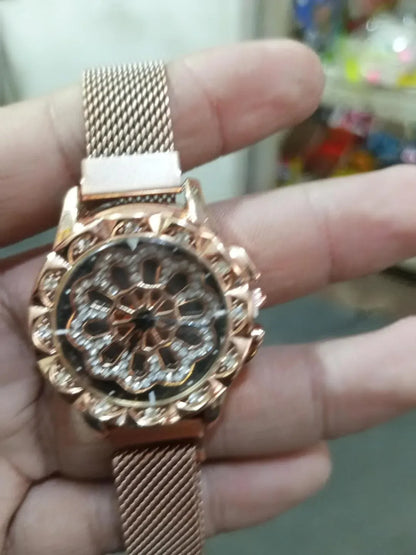 Rose Gold Spinner Watch for Women