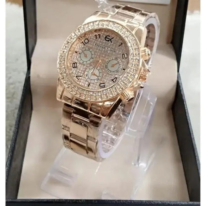Rose Gold Chronograph Watch for Women