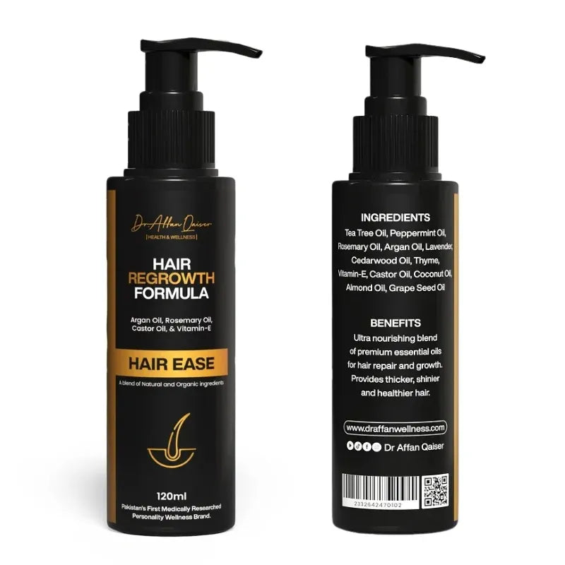 Ease – Natural Hair Regrowth & Nourishment Oil | Strengthens Roots & Reduces Hair Fall (120ml) Herbal hair oil for regrowth