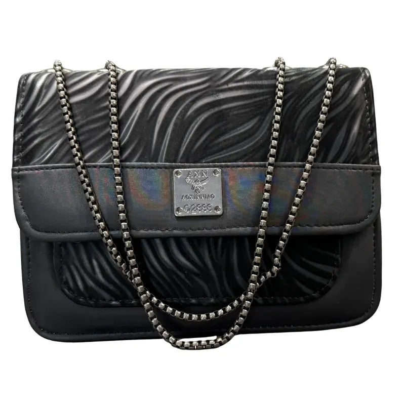 Luxury Women’s Shoulder Bag in Charcoal Black Faux Leather for Casual, Work, and Formal Use