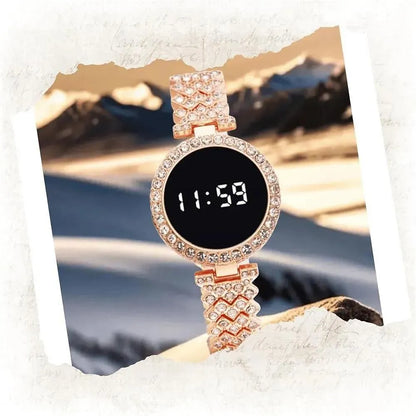 Luxury Digital Watch with Crystal Accents for Women
