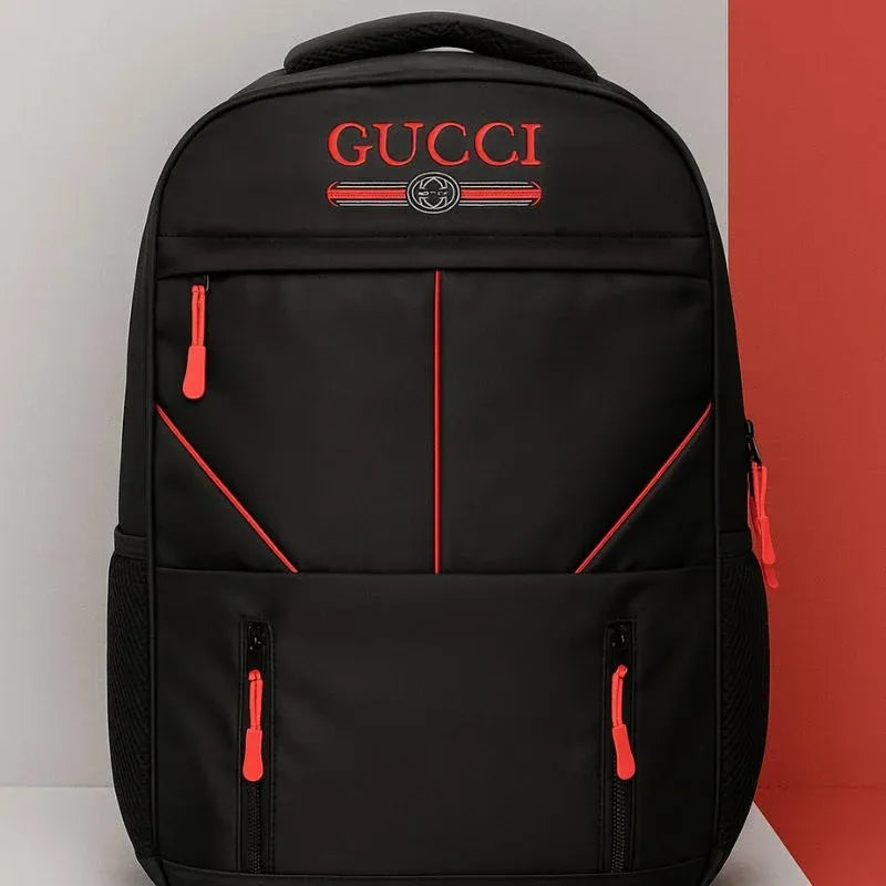 Multi-Functional Travel Backpack | Business Daypack with Laptop Compartment | Black & Red
