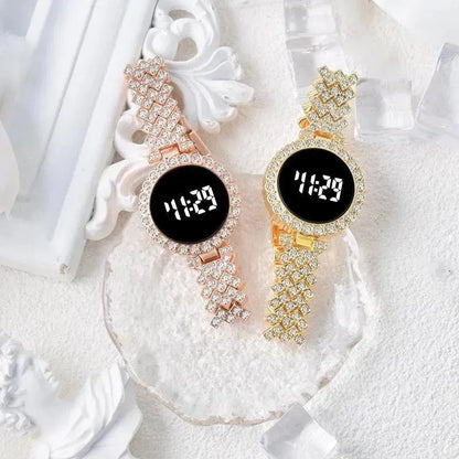 Luxury Digital Watch with Crystal Accents for Women