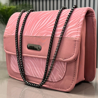 Luxury Women’s Shoulder Bag in Pink Faux Leather for Casual, Work, and Formal Use