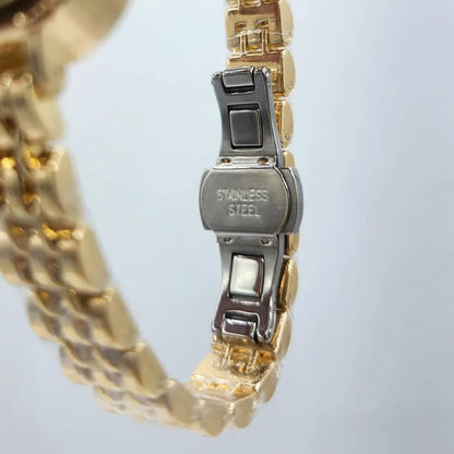 Women's Gold Octagonal Watch with Diamond Accents
