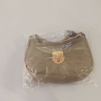Crescent Leather Luxury Shoulder Bag for Women | Skin Color